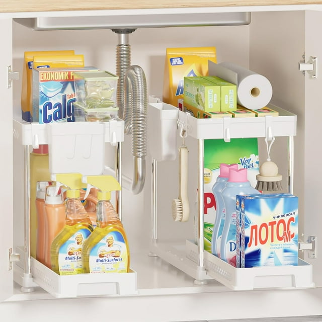Under Sink Organizers, 2 Pack MultiPurpose Pullout Bathroom