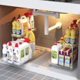 Under Sink Organizers with Waterproof Tray, LShaped Under Sink