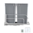 thumbnail image 1 of Under Sink Pull Out Trash Can, 27 Quart Dual Bin with Soft-Close Slides, Heavy-Duty Recycling&Garbage Container for Kitchen Cabinet (Grey), 1 of 12