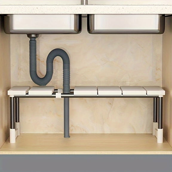 Under Sink Storage Rack, Expandable Kitchen & Bathroom Cabinet Organizer - Durable Space-Saving Multi-Layer Pot Holder