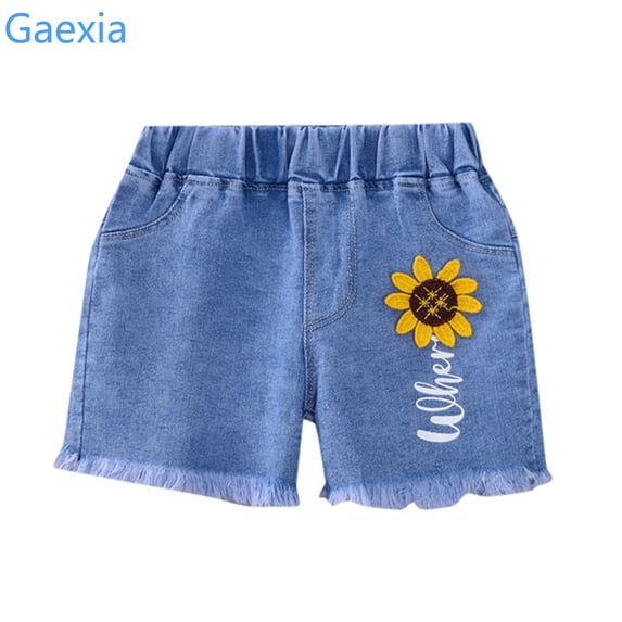 Under Skirt Shorts Stylish Summer Denim Shorts for Toddler Girls with Comfortable Elastic Waistband