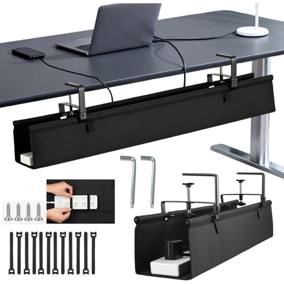 Spacious Hide Cable Management Tray With NonSlip Straps Ventilation Holes For Efficient Wire Management Easy Setups