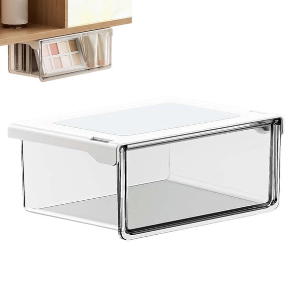 Under Table Storage Organizer - Compact, Durable Plastic, Multi-Functional for Office and Home Use