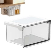 Under Table Storage Organizer Made of ABS+PET for Office, Compact and Easy to Install, Saves Desktop Space