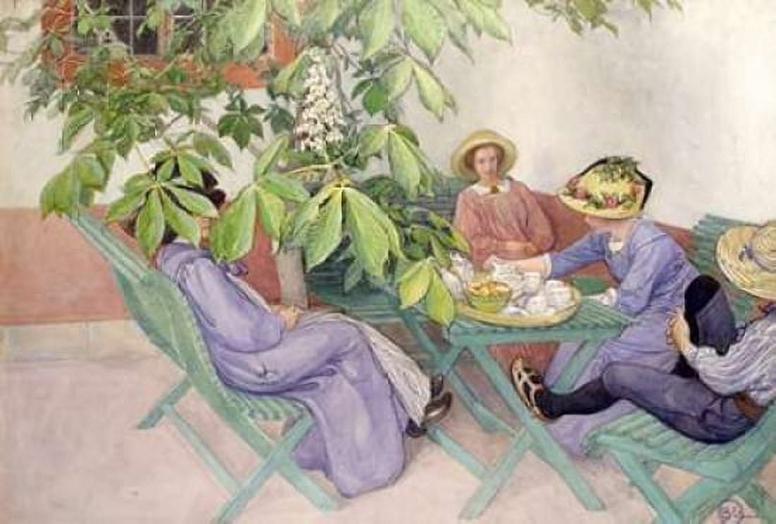 Under The Chestnut Tree Canvas Art - Carl Larsson (12 x 18)