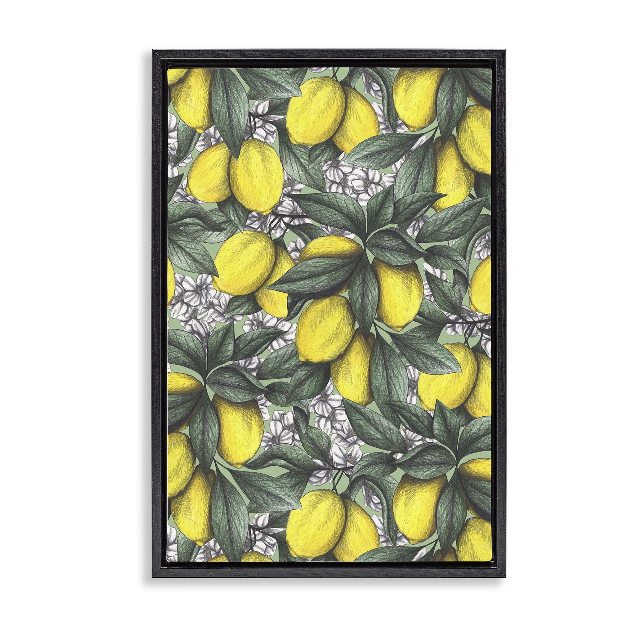 Under The Lemon Tree Black Framed Floater Canvas Wall Art, design by ...