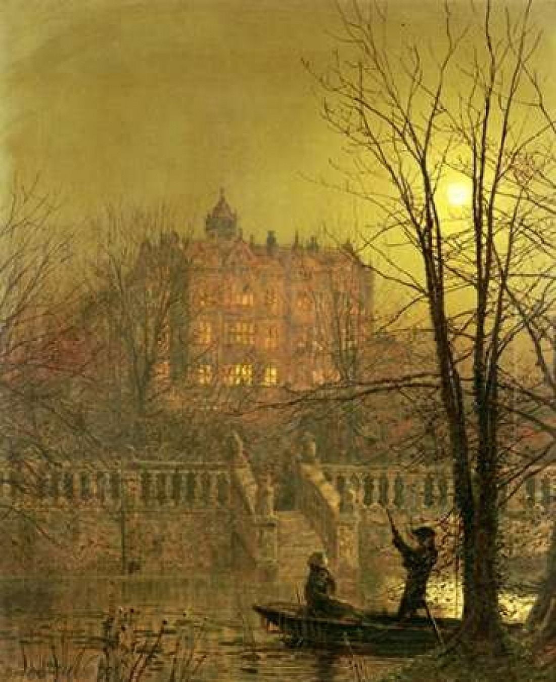 Under The Moonbeams Canvas Art - John Atkinson Grimshaw (20 x 24)