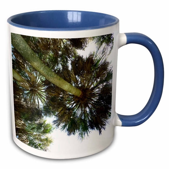 3drose, Under the Palms, 11oz Two-tone Blue Mug