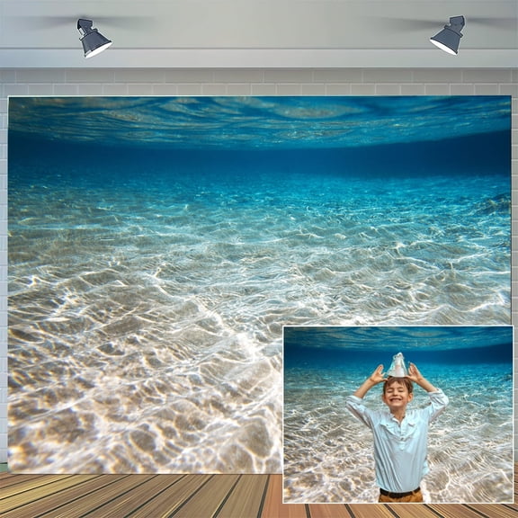 Under The Sea Backdrop 10 x 8 ft, Ocean Theme Sunlight Underwater World Summer Photography Background for Photo Props Photoshoot Supplies Decoration