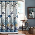thumbnail image 1 of Under The Sea Blue Seashell Polyester Fabric Shower Curtains for Bathroom,Seaside Printed Waterproof Bath Curtain,72" W x 72" H, 1 of 4