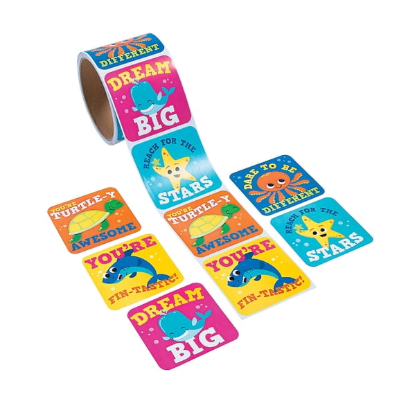 Under The Sea Jumbo Roll Stickers - Stationery - 100 Pieces