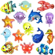 Under The Sea Party Supplies Ocean Balloons Decorations Under The Sea Balloons Fish Balloons for Party 15 Pcs