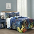 thumbnail image 1 of Under The Sea Quilt Navy/Multi 3Pc Set Full/Queen, 1 of 12