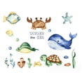 thumbnail image 1 of Under The Sea Whales Wall Decal Stickers, Ocean Turtle Fish Nursery Decoration, Neutral Marine Animal Toddler Kids Baby Boys Girls Room Decor, 1 of 8