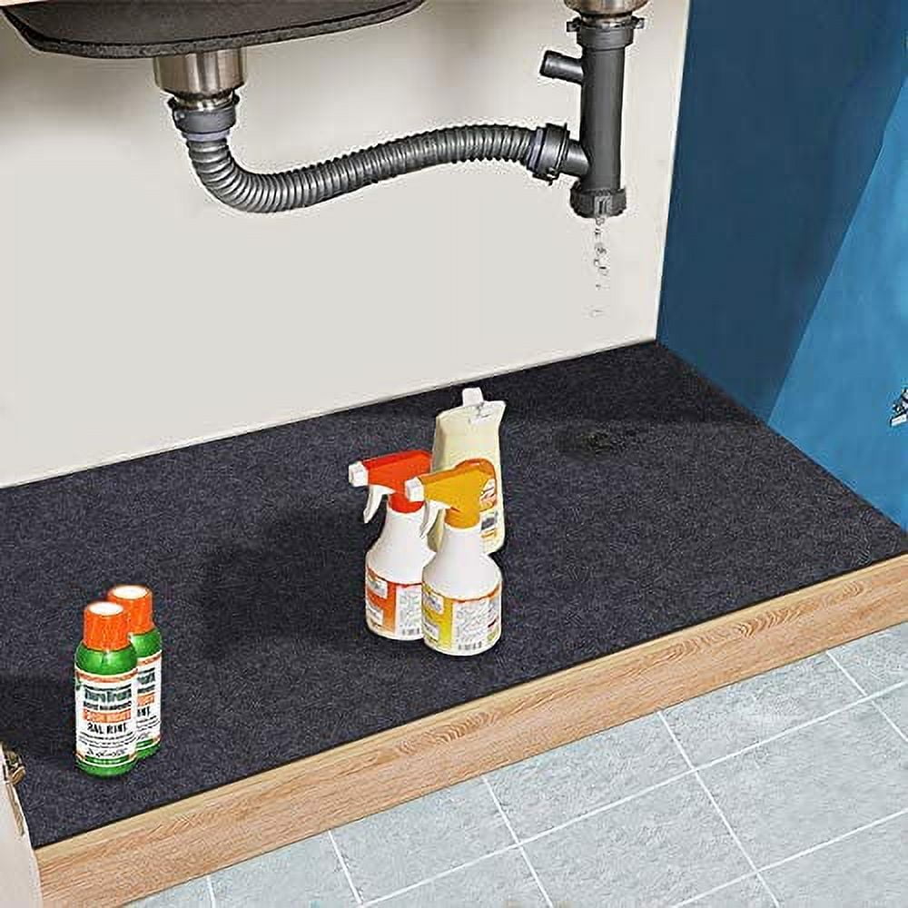 Xtreme Mats Kitchen 22-in x 31-in Grey Undersink Drip Tray Fits Cabinet  Size 31-in x 22-in in the Shelf Liners department at