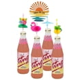 thumbnail image 1 of Under The Sun Set: 4 D&G Pink Ting Glass Bottles 10.14 fl oz with 4 Tropical Straws 9 inches, 1 of 6