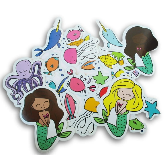 Under Water Cut-Outs, Mermaids & Fish, 30 Piece, Bulletin Board Decorations, Unisex