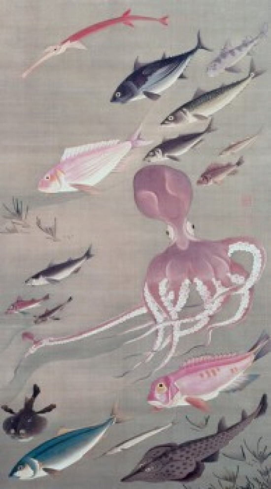 Under Water Life Japanese Art Handscroll Smithsonian Institution Washington DC USA Canvas Art - (24 x 36)