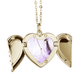 thumbnail image 1 of Under Wisteria Chinese Style Watercolor Folded Wings Peach Heart Pendant Necklace, 1 of 4