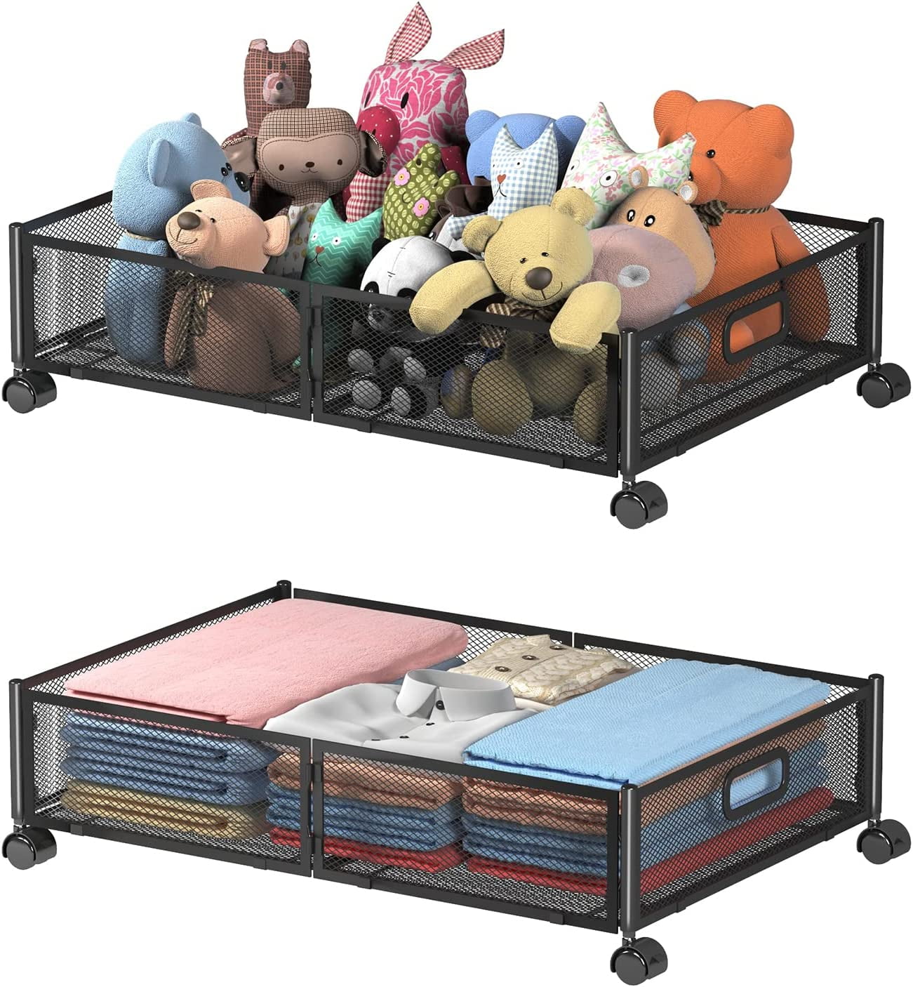 Underbed locker, underbed shoe on wheels, foldable bedroom