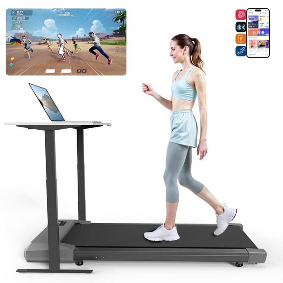 Walking Pad, Under Desk Treadmill, 3 in 1 Portable Treadmill with Remote Control LED Display, 1.5 HP Quiet Walking Jogging Machine for Office Home Use, 300 Lbs Capacity