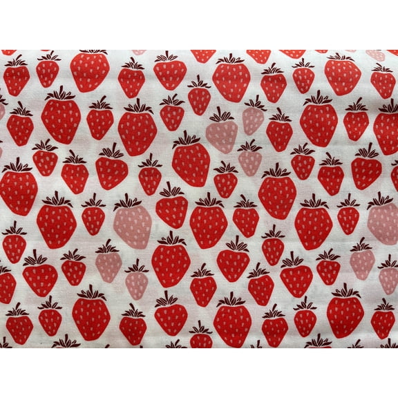 Under the Apple Tree Fabric - Cotton Quilting Cotton, Medium-Weight, Soft & Durable, Queen of Berries Blushing Red Print - 1/2 Yard, 44" Wide