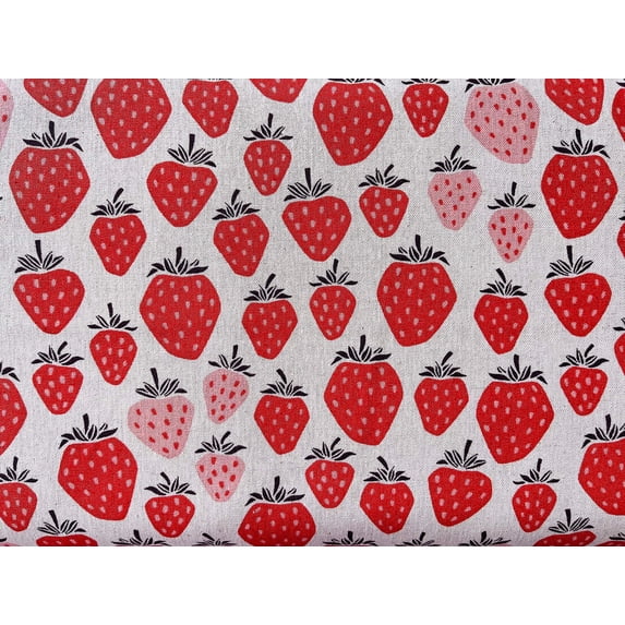 Under the Apple Tree - Queen of Berries - True Red Unbleached Canvas - Loes Van Oosten