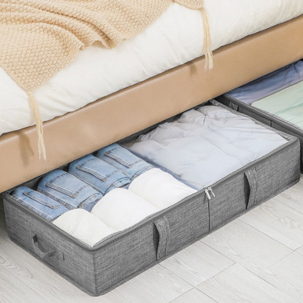 Under the Bed Storage Bags Adjustable Dividers Storage Bins for Comforters Sheets Clothes