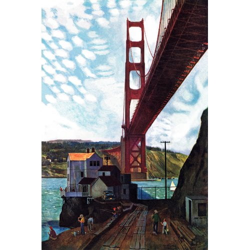 "Under the Bridge" Painting Print on Wrapped Canvas