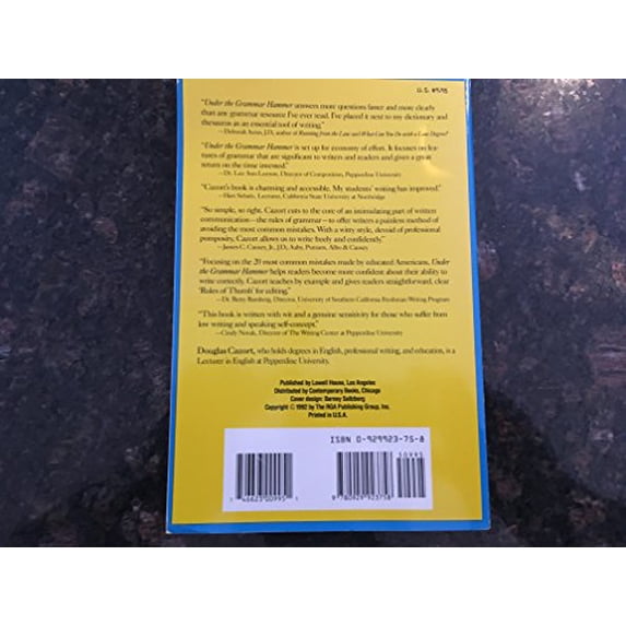 Pre-Owned Under the Grammar Hammer : The Twenty-Five Most Common Mistakes and How to Avoid Them (Paperback) 9780929923758
