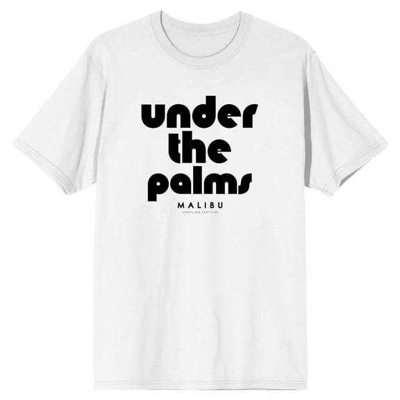 Under the Palms Malibu Men's White Short Sleeve Crew Neck Tee-Medium