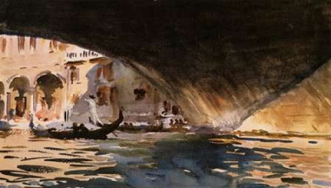 Under the Rialto Bridge 1909 Canvas Art - John Singer Sargent (12 x 18)