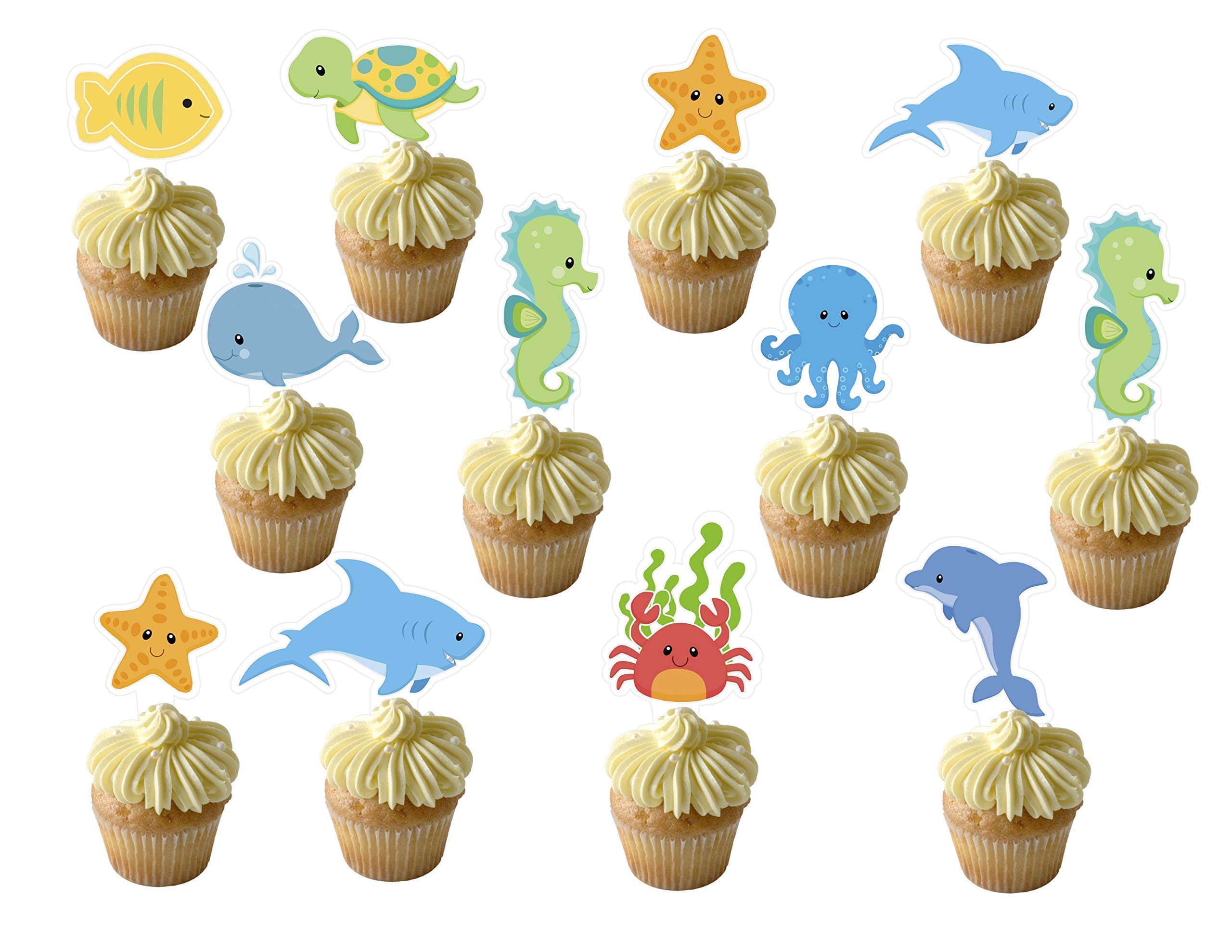 Unter Dem Meer Kuchen-Topper Set – Taucher & Meeresmotive – Deko Für Baby Shower, Geburtstag, Ozean-Party