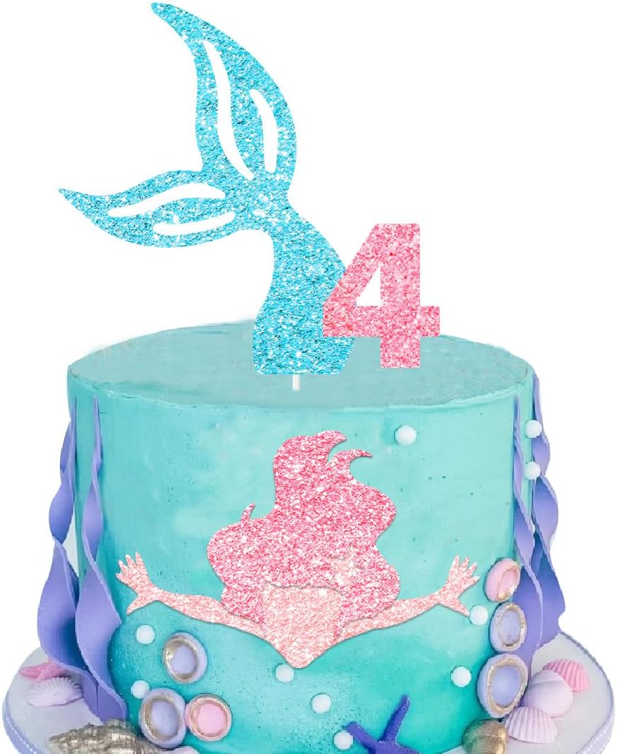 Under the Sea Delight Mermaid Birthday Party Supplies and Cake Topper