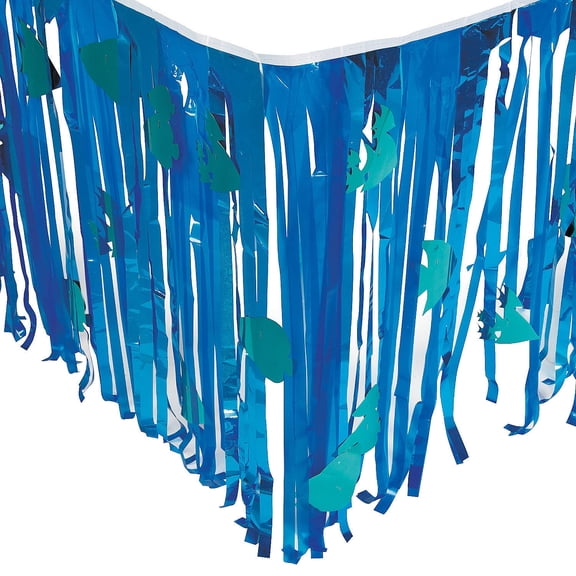 Under the Sea Metallic Fringe Plastic Table Skirt with Cutouts - Party Supplies - 1 Piece