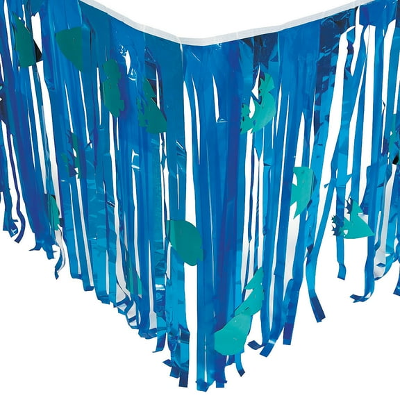 Under the Sea Metallic Fringe Plastic Table Skirt with Cutouts - Party Supplies - 1 Piece