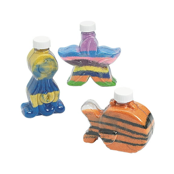 Under the Sea Sand Art Bottles, Craft Supplies, Containers, Sand Art, 12 Pieces, Clear/Iridescent