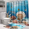 Under the Sea Shower Curtain with Seashells and Starfish Decor Ocean