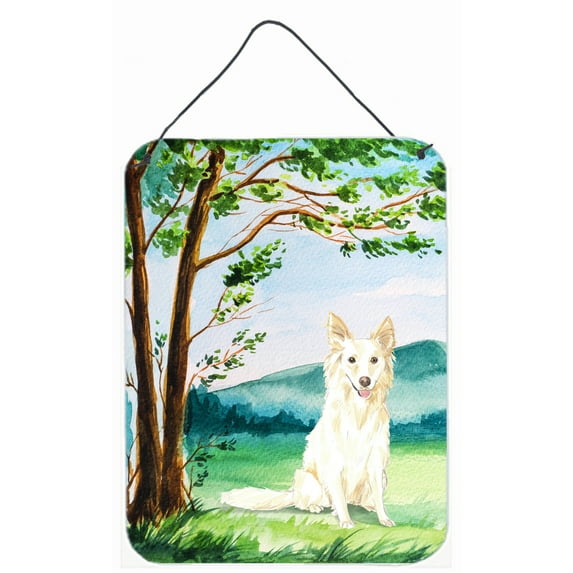Under the Tree White Collie Wall or Door Hanging Prints