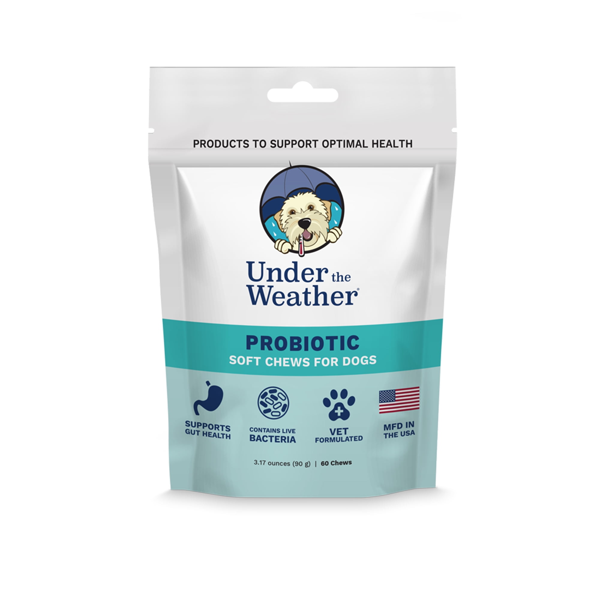 Under the Weather Pet | Dog Natural Probiotics , 60 Soft Chews | Support Appetite, Digestion Gut Health