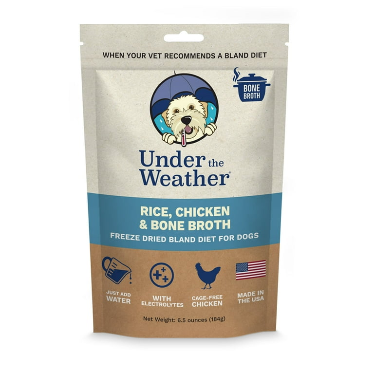 Under the Weather Pet Rice Chicken Bone Broth Freeze Dried Bland Dog Food Easy to Digest Bland Diet