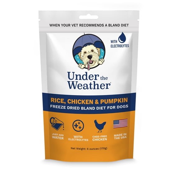 Under the Weather Pet | Rice, Chicken & Pumpkin Freeze Dried Bland Dog Food | Easy to Digest Bland Diet