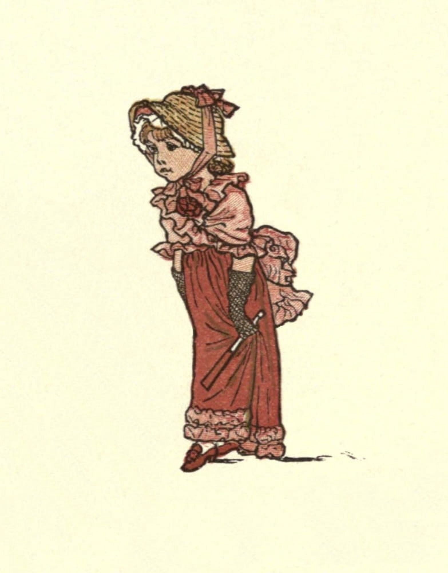Under the Window 1879 Girl Canvas Art - Kate Greenaway (18 x 24)