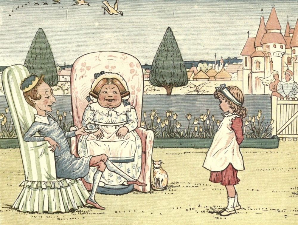 Under the Window 1879 Queen & the girl Canvas Art - Kate Greenaway (18 x 24)