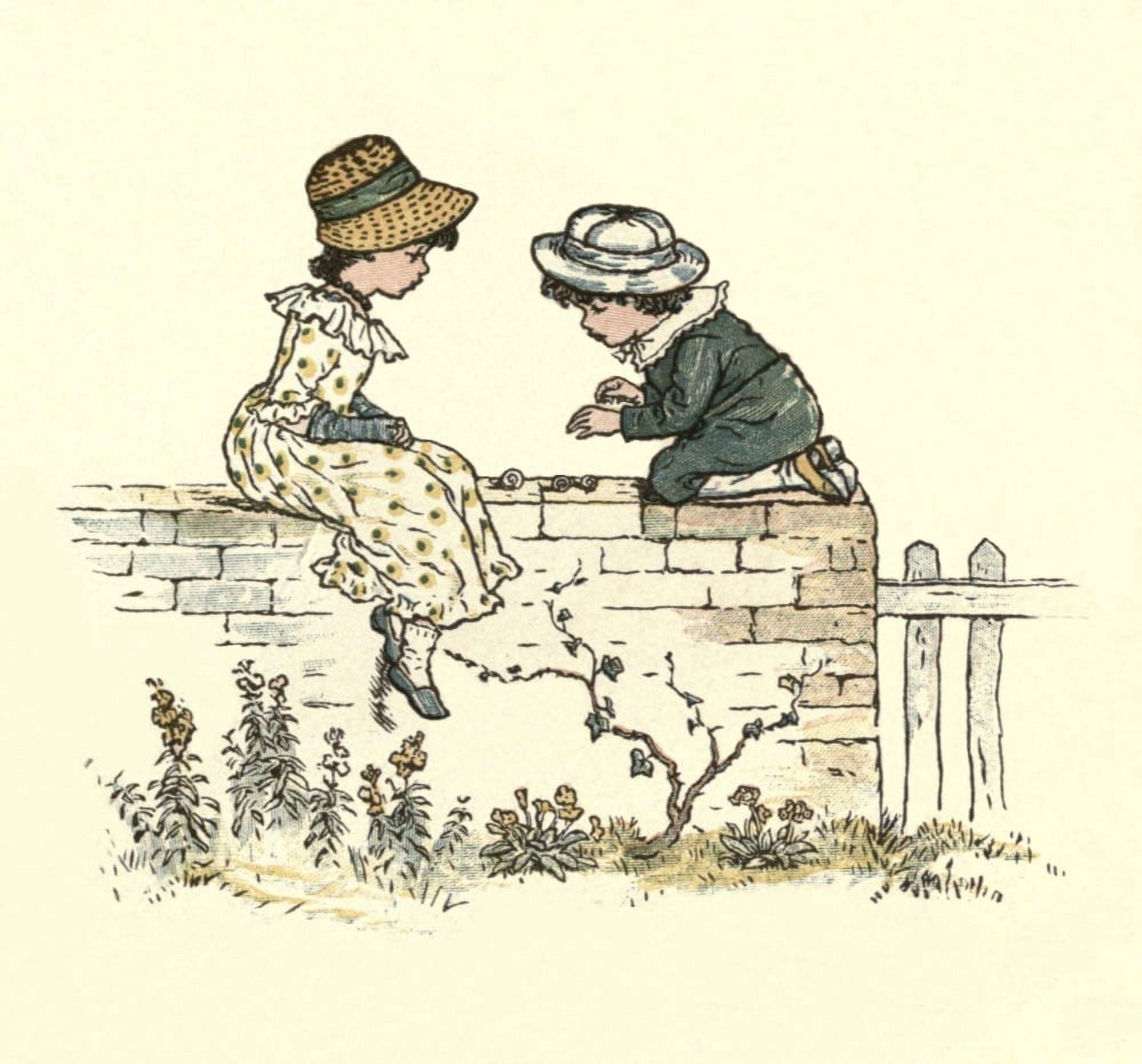 Under the Window 1879 Snails on the wall Canvas Art - Kate Greenaway (18 x 24)