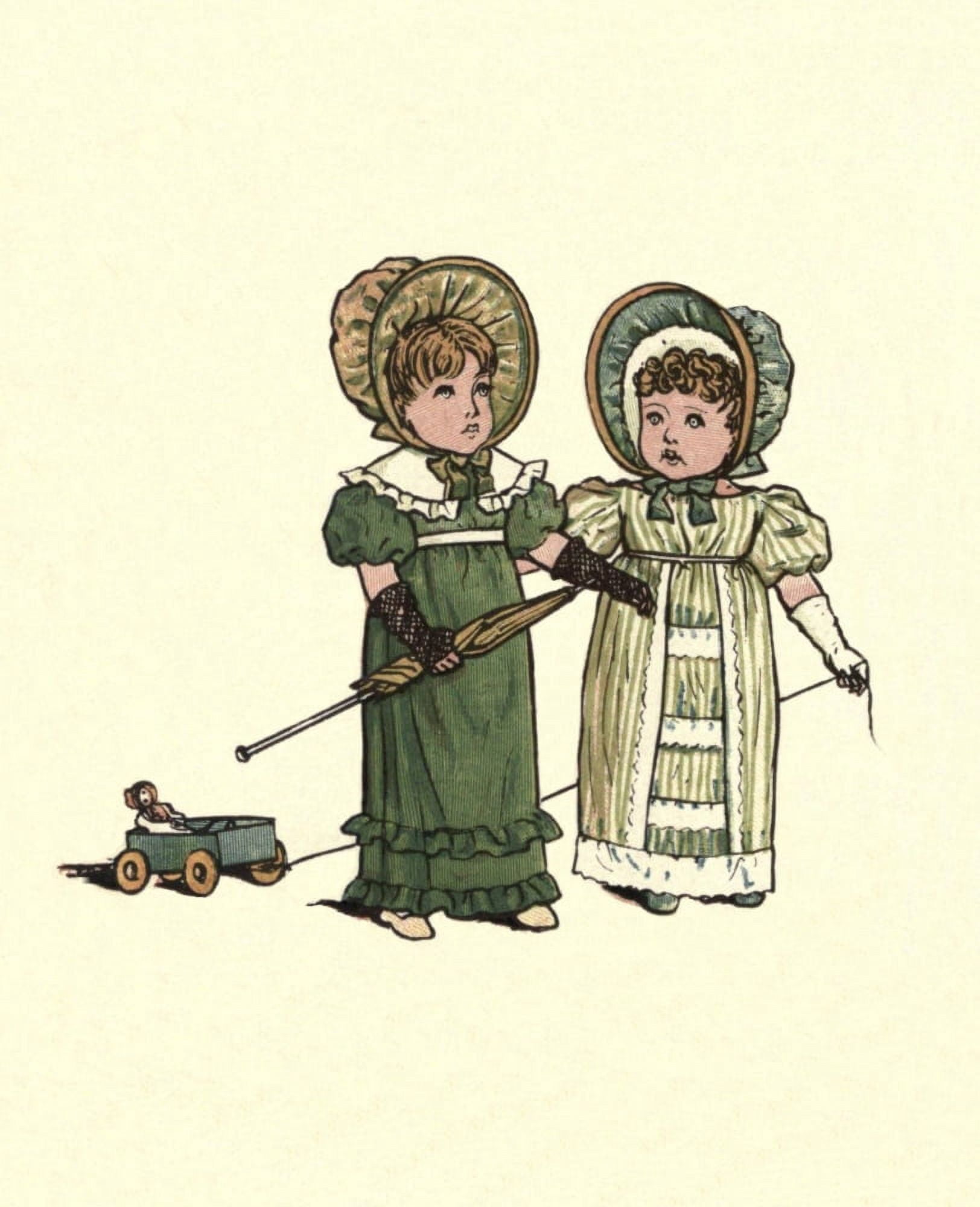 Under the Window 1879 Toy truck Canvas Art - Kate Greenaway (18 x 24)