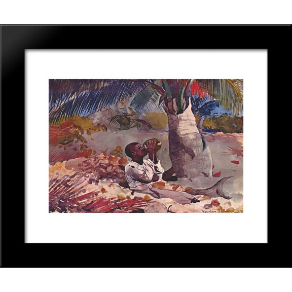 Under the coco palm 20x24 Framed Art Print by Winslow Homer