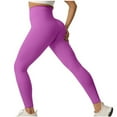 thumbnail image 1 of Yoga Leggings Solid Color-dry Elastic High Waist Tight Lift The Hip Yoga Pants Hot Pink L, 1 of 3