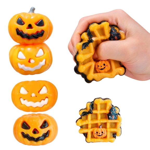 Under1$ Dollar, Tarmeek Pumpkin Squishies Toy, 1 Pack Fidget Squeeze Halloween Favors, Slow Rebound Stress Relief Toy, Halloween Gifts for 3 4 5 Year Old Kids, Halloween Candy Bag Stuffers