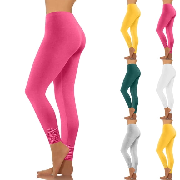 Under5 EGNMCR Compression Leggings for Women High Waisted Yoga Pants Women Full Length Capris Tummy Control Soft Stretchy Workout Running Gym Plus Size Pants